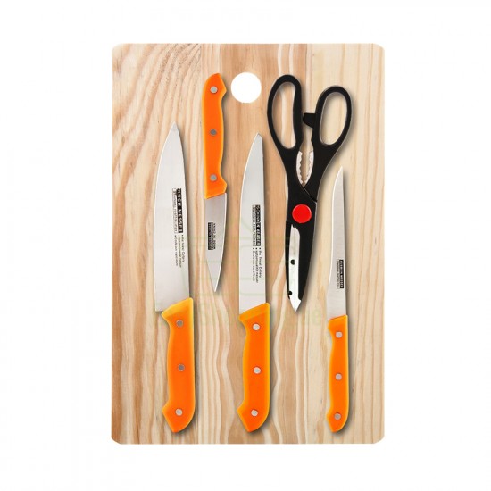 6 in 1 Knives Set with cutting board