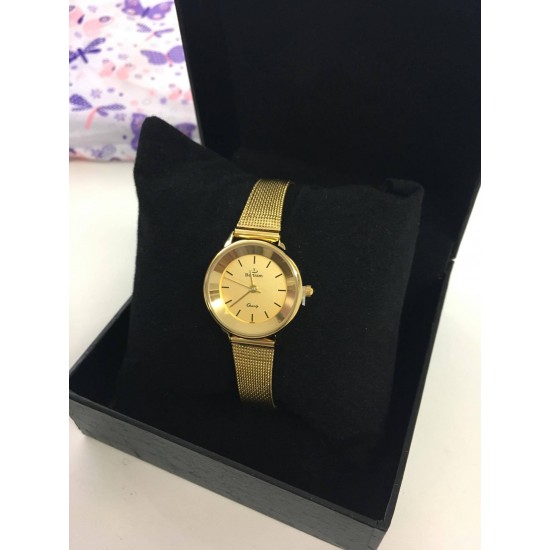 Bertram Ladies Stainless Steel 22K Gold Plated Watch BT609L