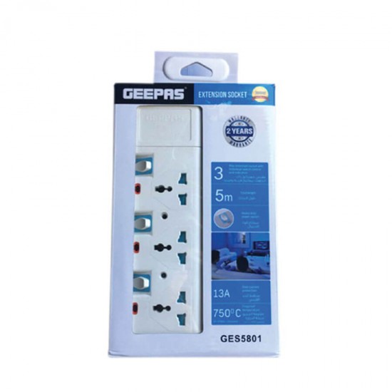 Geepas Extension Socket, 3Way - 5 M - GES5801
