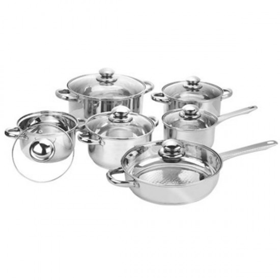 Royalford 12 Pieces Stainless steel Cookware Set- RF5124