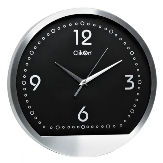 Clikon CK1119 الألومنيوم الإطار ساعة الحائط