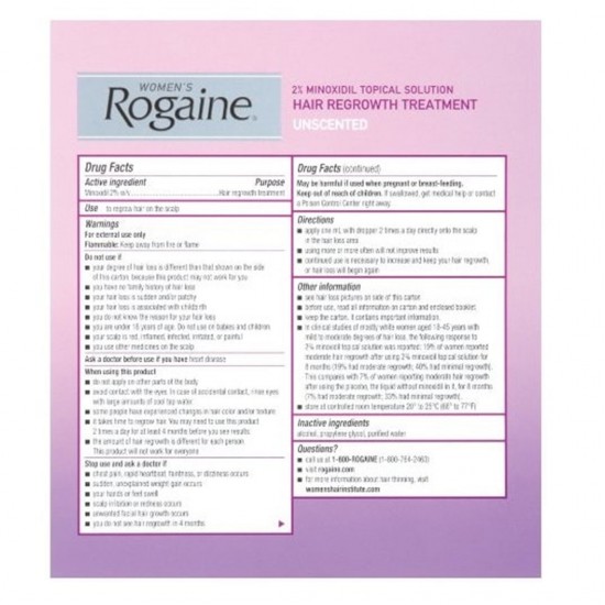 Rogaine for Women Hair Regrowth Treatment 3- 2 ounce bottles