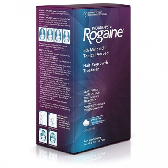 Women s Rogaine 5 Minoxidil Foam For Hair Thinning And Loss, Topical Treatment For Women’s Hair Regrowth, 4-Month Supply
