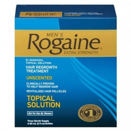 Rogaine For Men Hair Regrowth Treatment, Extra Strength-Super Pack-Unscented-(New Extra Strength) 3 Month Supply