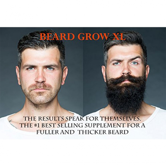 Beard Grow XL Facial Hair Supplement #1 Mens Hair Growth Vitamins For Thicker and Fuller Beard
