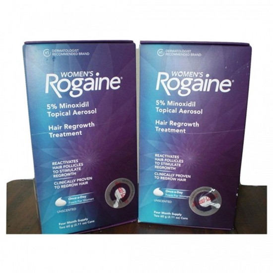 Women s Rogaine Once-A-Day Foam Hair Regrowth Treatment , 4 Month Supply - 2 Pack