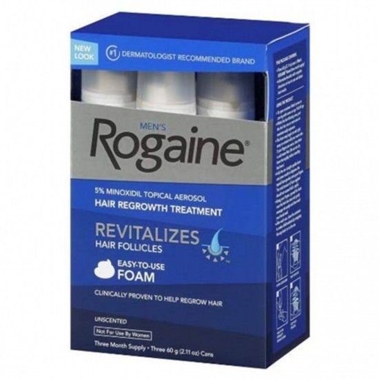 Rogaine For Men Hair Regrowth Treatment, Easy-To-Use Foam, 6 Month Supply (6 Packs- 2.11 Oz Cans)