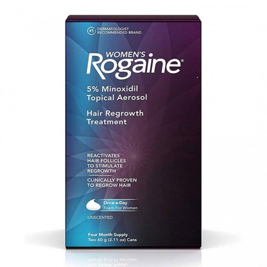 Rogaine Women s Hair Regrowth Treatment, 4 Month Supply, 2.11 Oz Cans, 2 Ea (Pack Of 12)