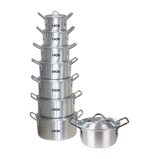 2 In 1 Bundle Offer 14 PCS Aluminum Cooking Pot And Sunny Non Stick Coated Pizza Pan 19139