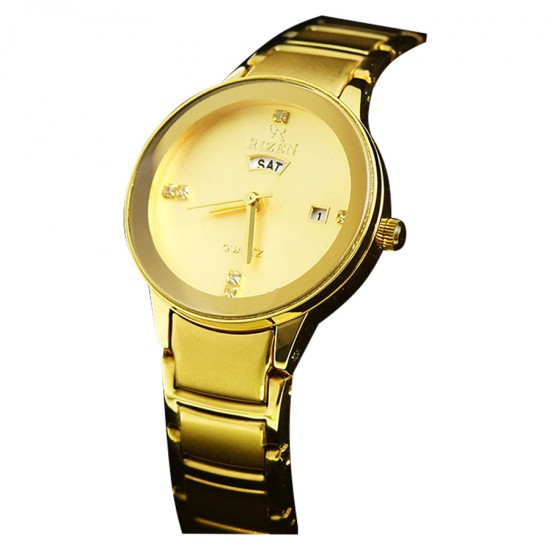 Gold Plated Stainless Steel Ladies Watch - Rz258-L
