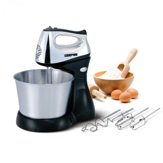 Geepas Hand Mixer 5 Speed Turbo 2.5LS Bowl 200W - GHM5461