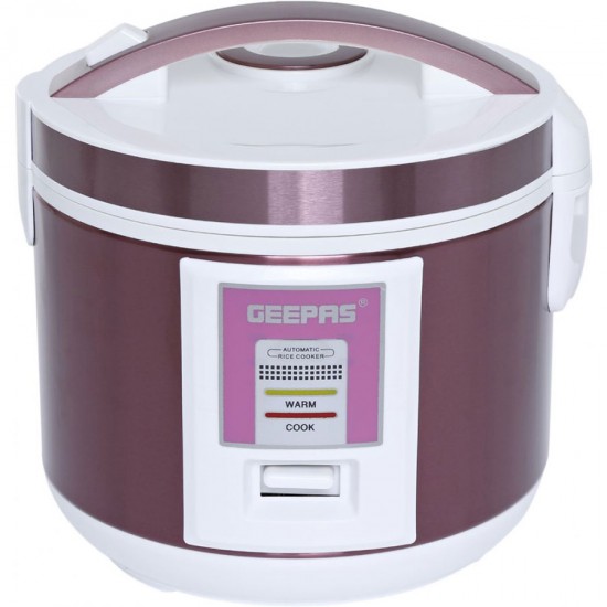 Geepas Stainless Rice Cooker, 1.5L, Nonstick Innerpot - GRC4328