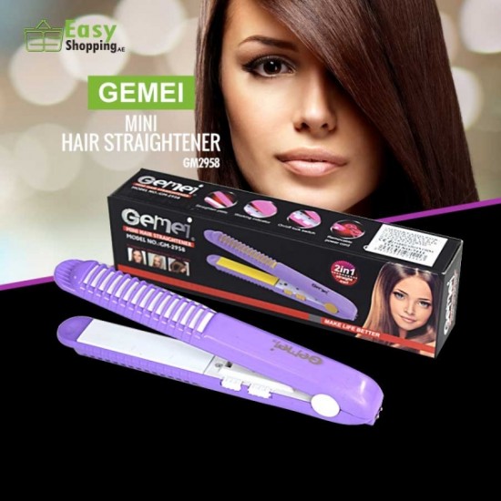 Gemei Mini Hair Straightener Purple GM2958