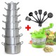 3 In 1 Bundle 14 Pcs Aluminium Cookware+1 Pc Vegetable Chopper+6 Pcs Nylon Utensil Set BND17-100