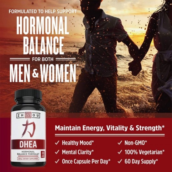 DHEA 50 mg Supplement - Hormonal Balance Formula For Women &amp; Men - Healthy Aging Support