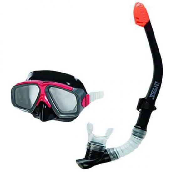 Intex 55949 Surf Rider Swimming Diving Mask and Snorkel Set - Black and Pink