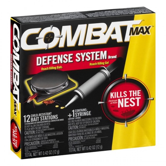 Combat Max Defense System Brand, Small Roach Killing Bait And Gel, 12 Count
