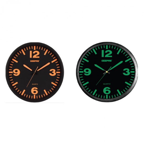 Geepas Wall Clock Taiwan Movement green &amp; orange colour - GWC4812