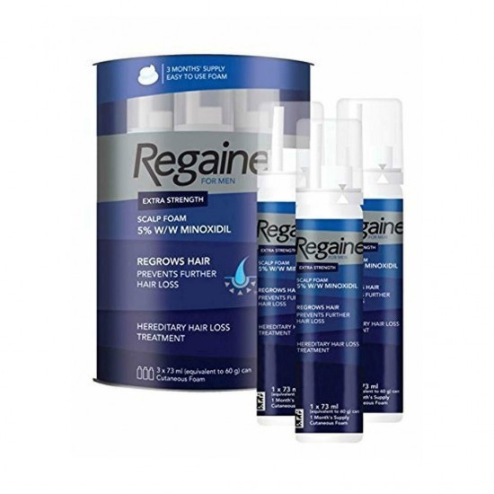 Regaine For Men Foam, 3 Months Supply, 3 X 73ml, For Hair Regrowth