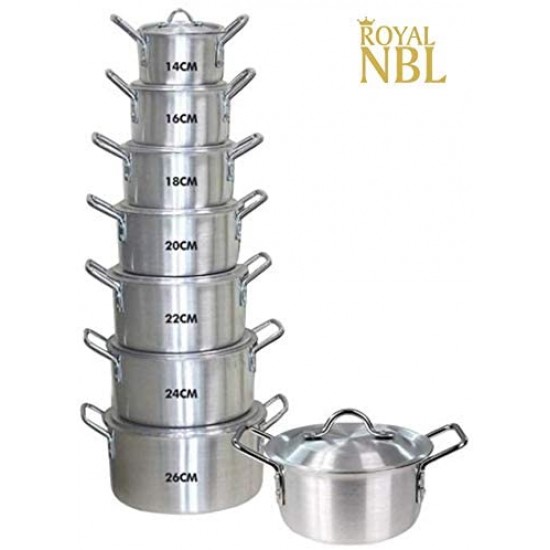 رويال NBL 7 قطع الألومنيوم كوكوير مجموعة مع 7 غطاء عالية الجودة الألومنيوم وعاء الطبخ مجموعة