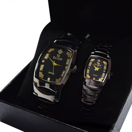 RIZEN Stainless Steel Black Couple Watch RZ244G/L