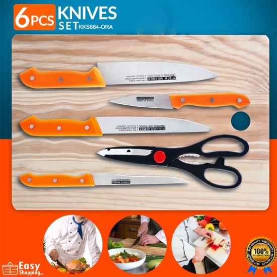 6 Pcs Knives Set - KKS684-ORA