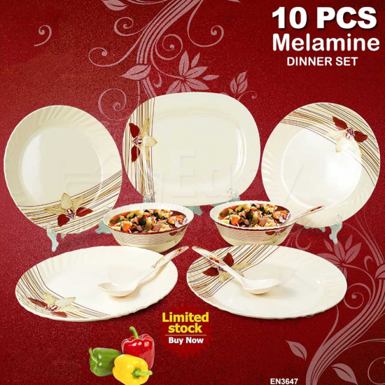 10 Pcs Melamine Dinner Set - EN3647