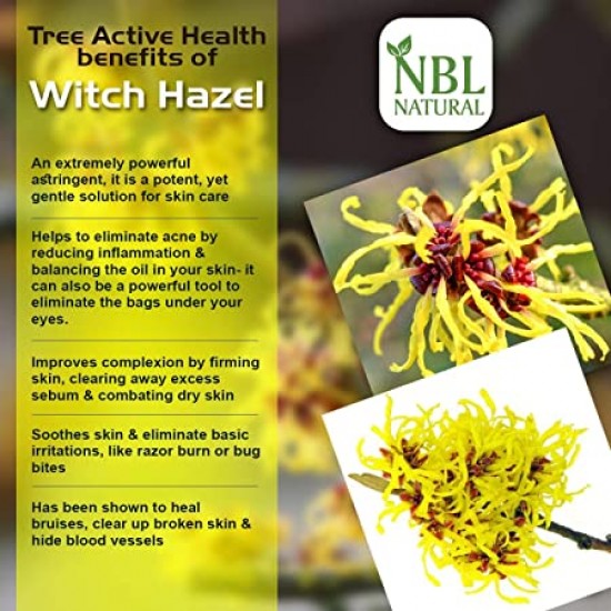 NBL Natural Alcohol-Free Witch Hazel with Aloe Vera Formula Toner Rose Petal12 oz-355 ML